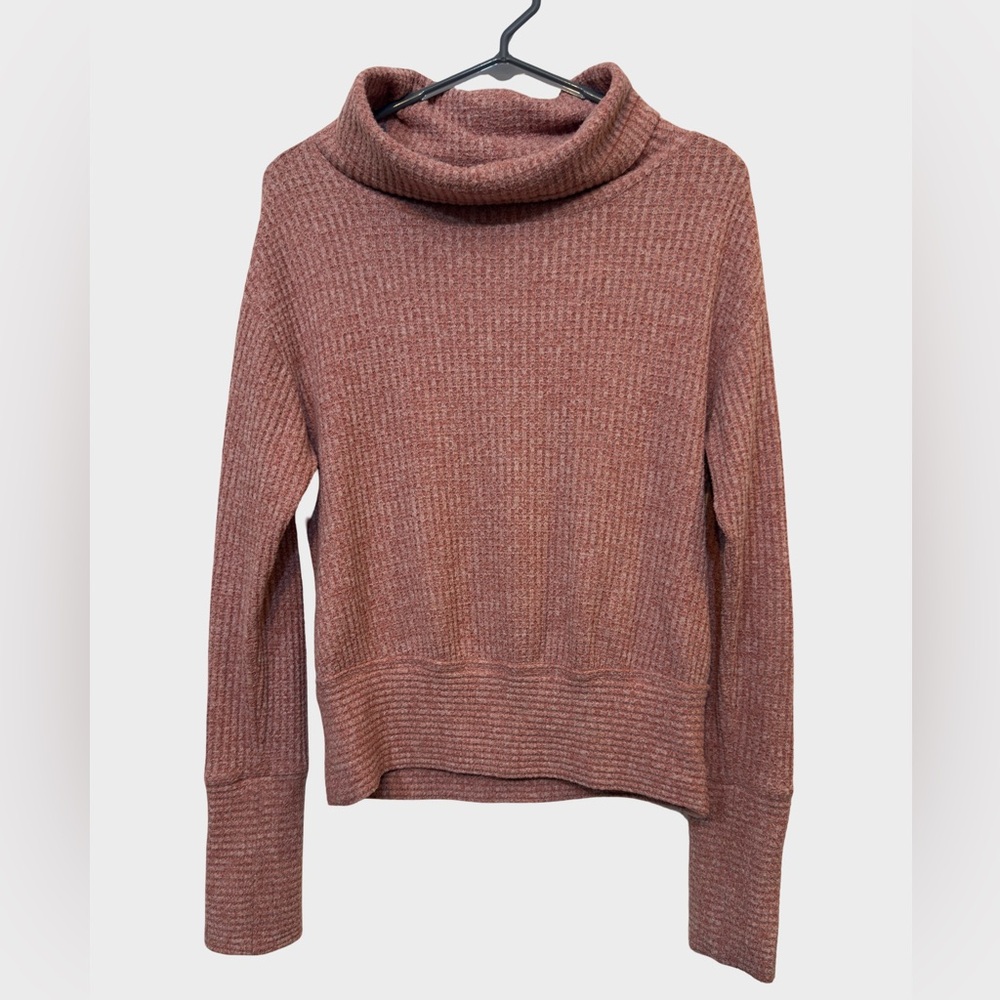 Saturday/Sunday Anthropologie Whistler Waffle Pullover Pink‎ Mauve XS